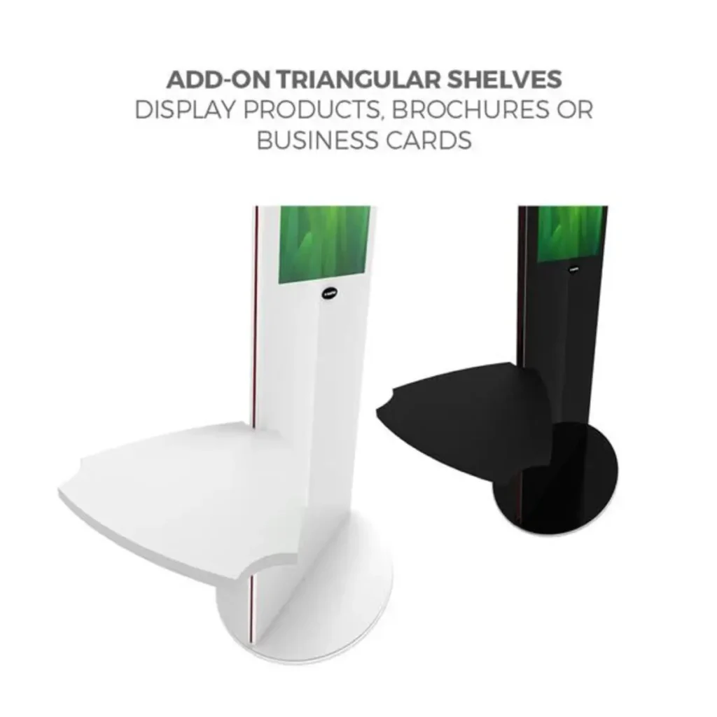 Digital signage display with shelves