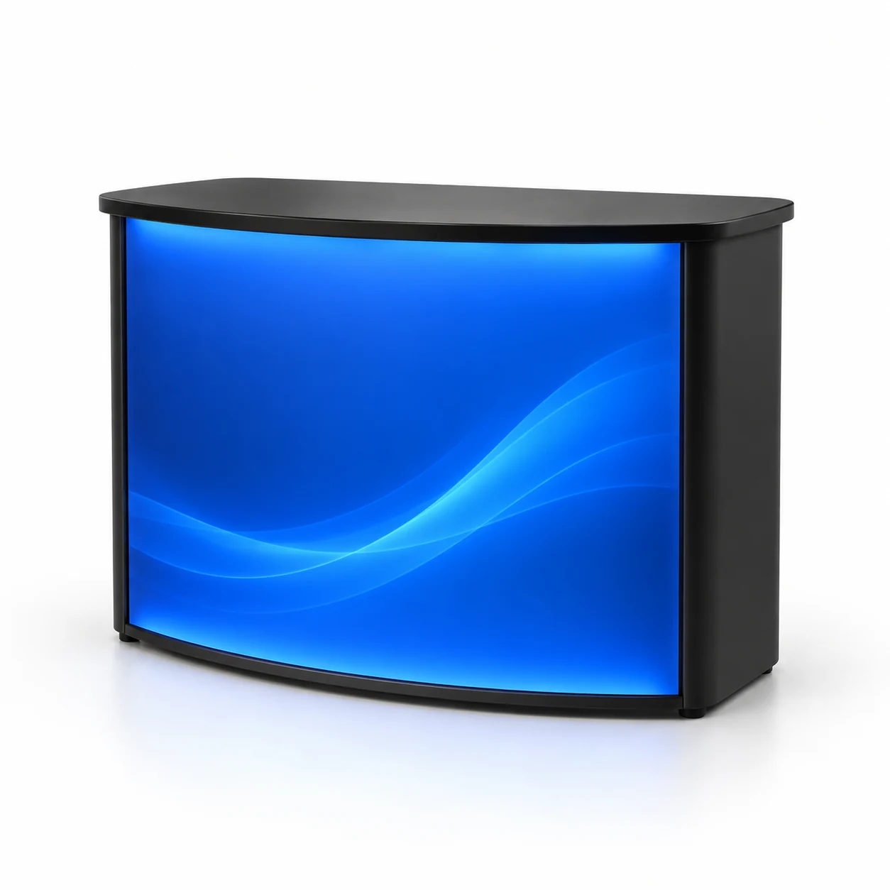 Branded triangular exhibition counter