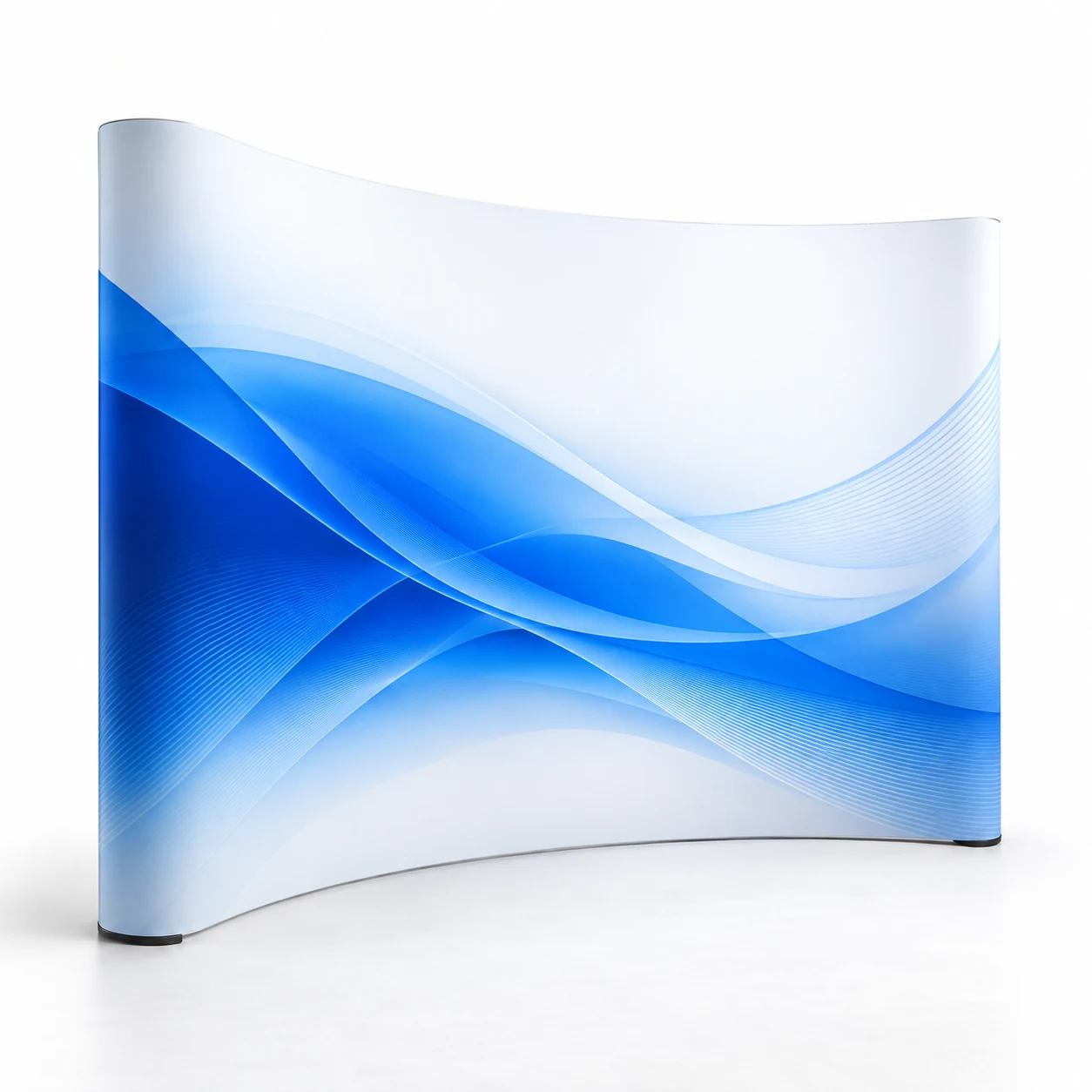 Curved tension fabric display wall